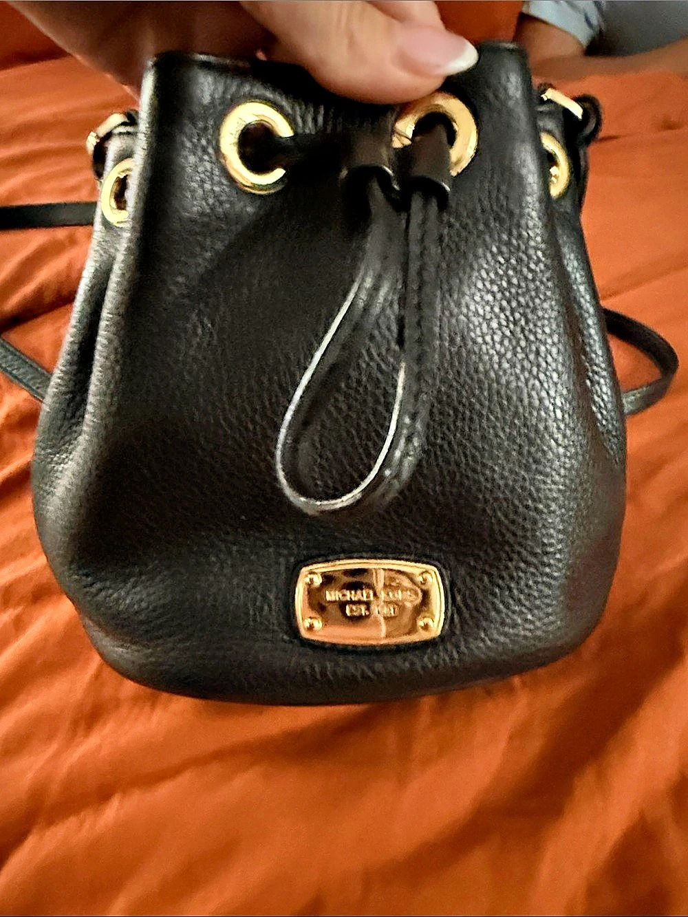 Michael Kors Black Leather Bucket Shoulder Bag